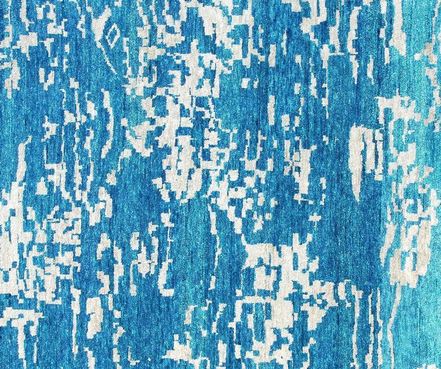 Modern Hand Knotted 5' x 7' New Rug AFFORDABLE Contemporary Blue Rugs