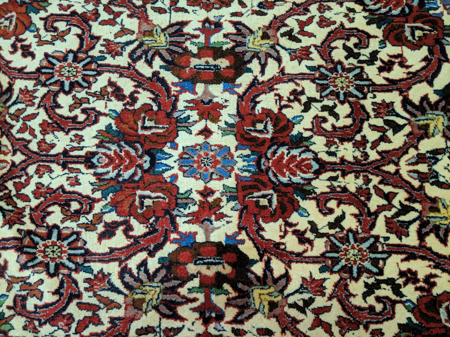 8 x 9 Persian All-Over "Iron" Duralble Ivory Bijar Rug