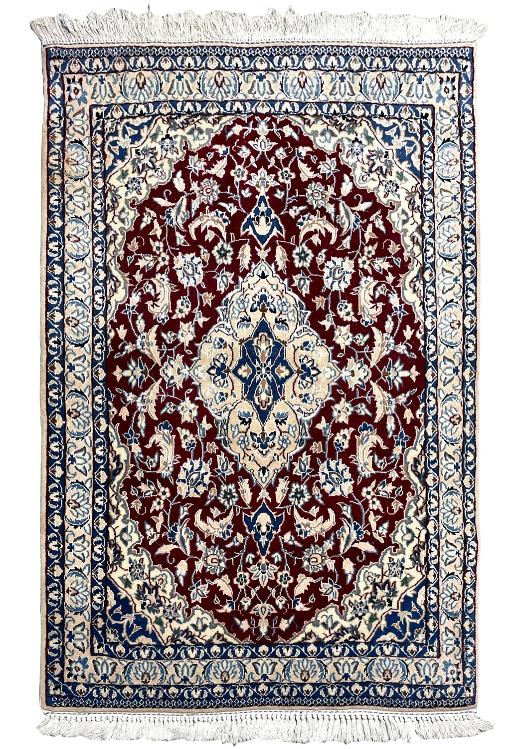 3 x 4 Persian Nain Rug Wool & Silk