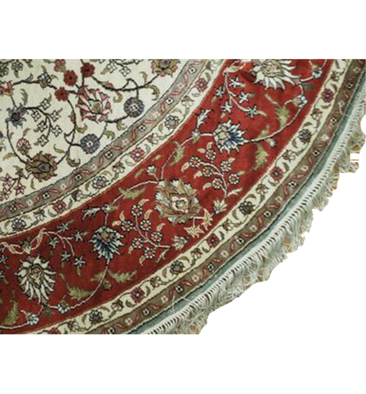 6 x 6 Persian Tabriz Wool & Silk Round Rug