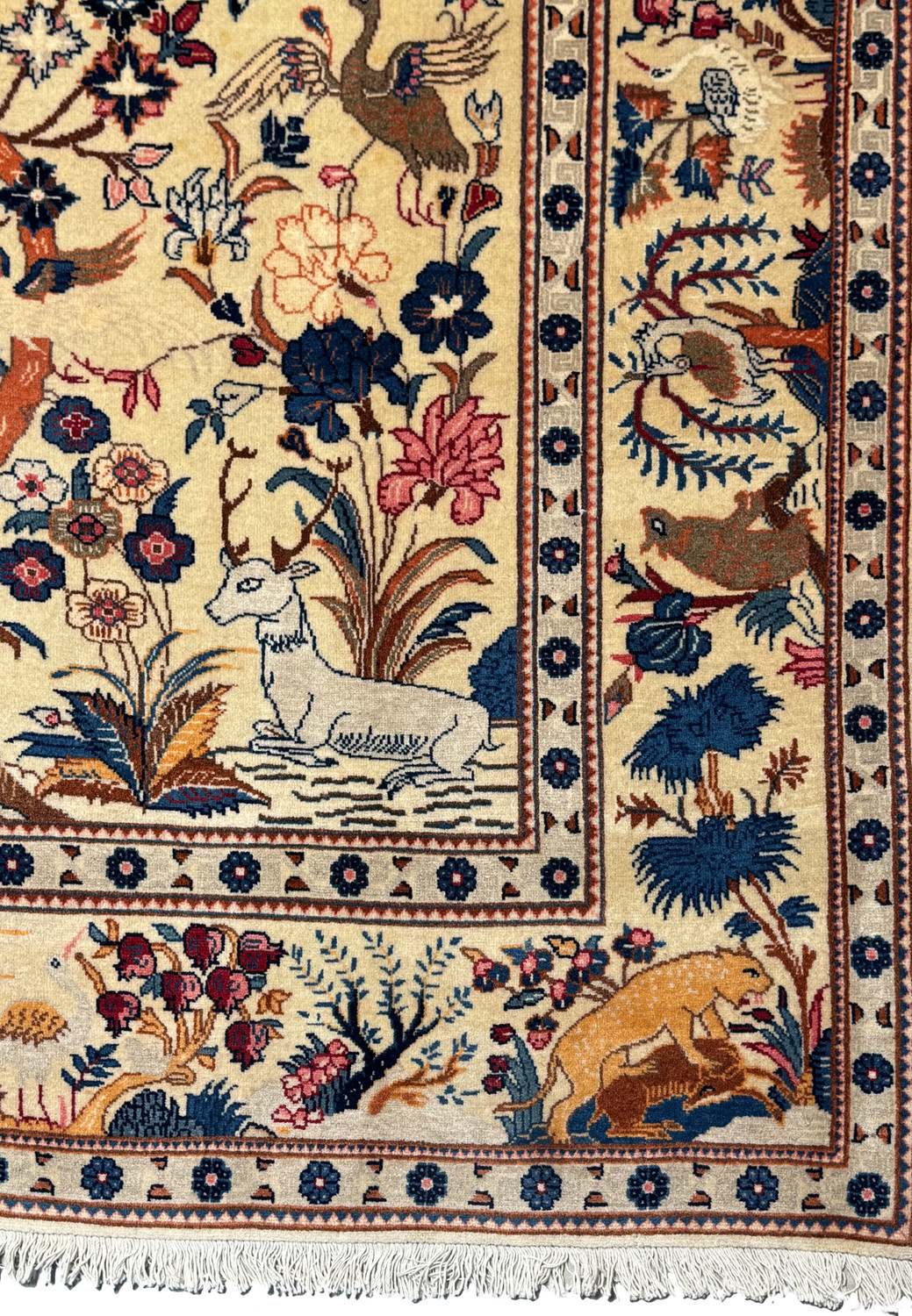 Antique Persian Kashan Tree of Life Rug | 4'2