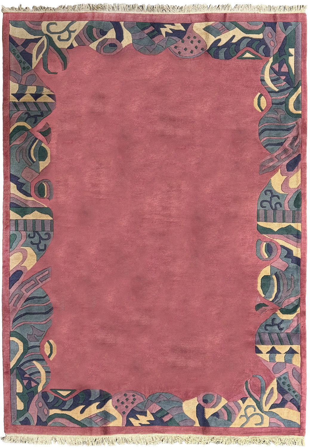 8x11 Nepal Rug with all over design with an abstract border