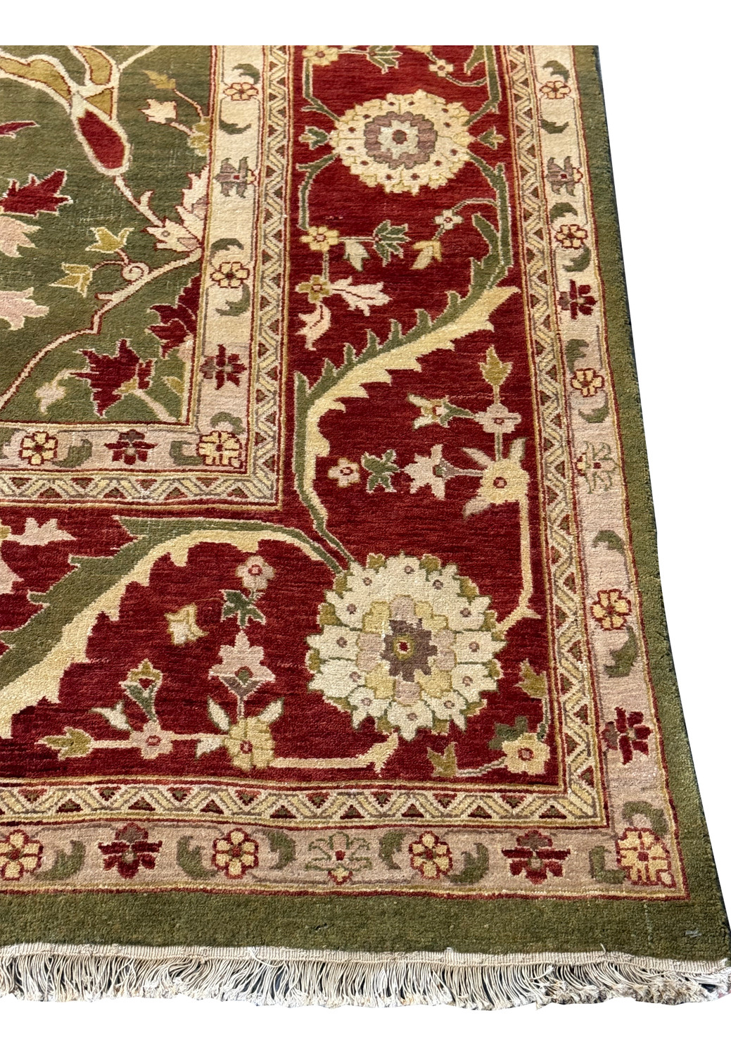 Spacious 10x15 Oriental rug with Chobi Peshawar design and ornate border details