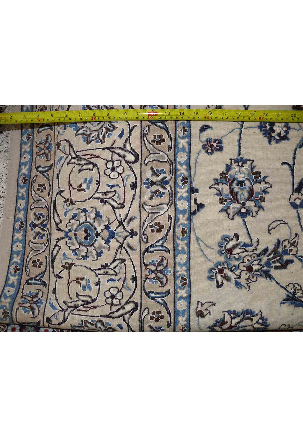 6'4 x 9'7 Persian Nain 9 Laa Rug Wool with Silk All-Over Floral Design