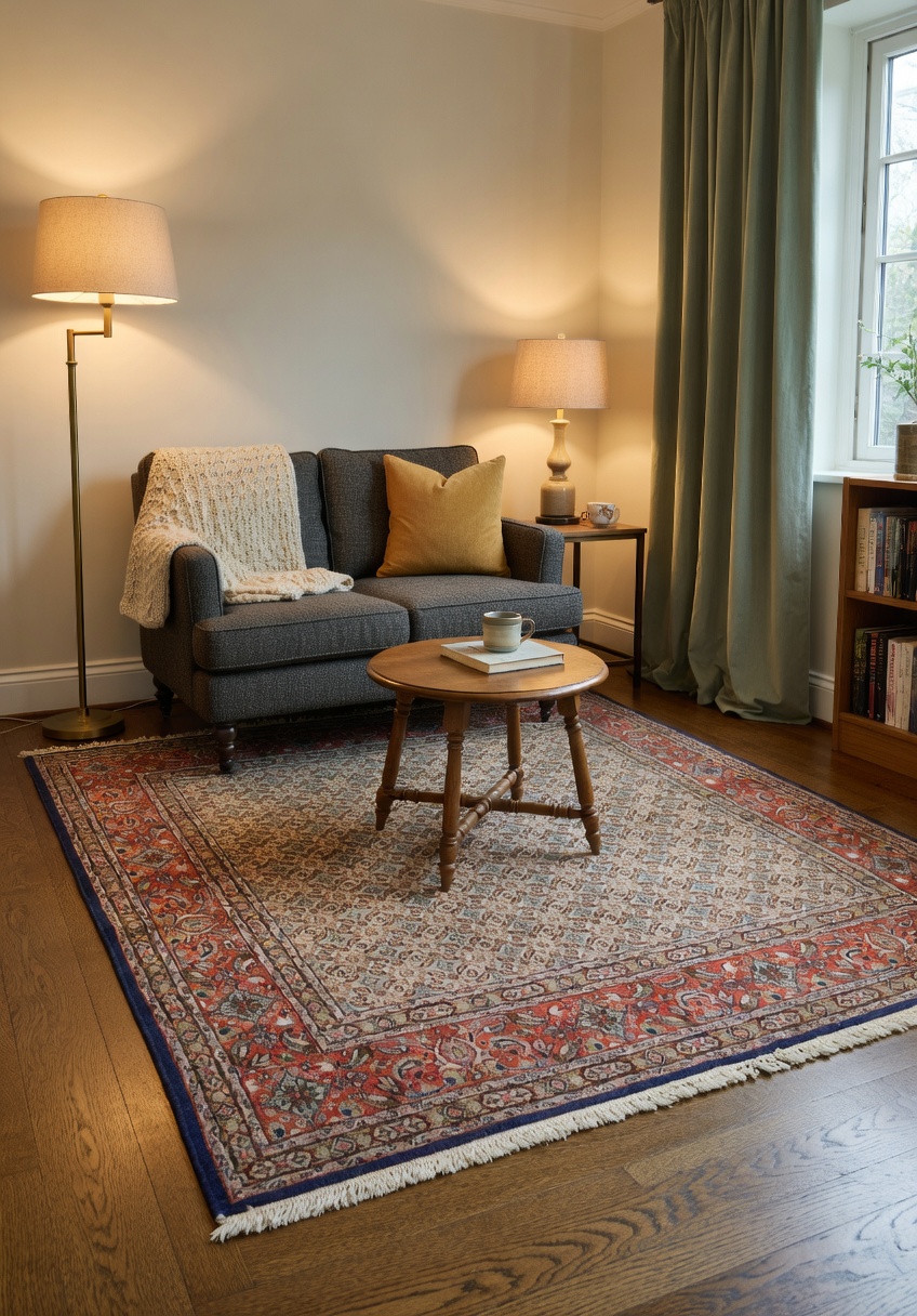 6'4 x 6'6 square Persian Moud rug