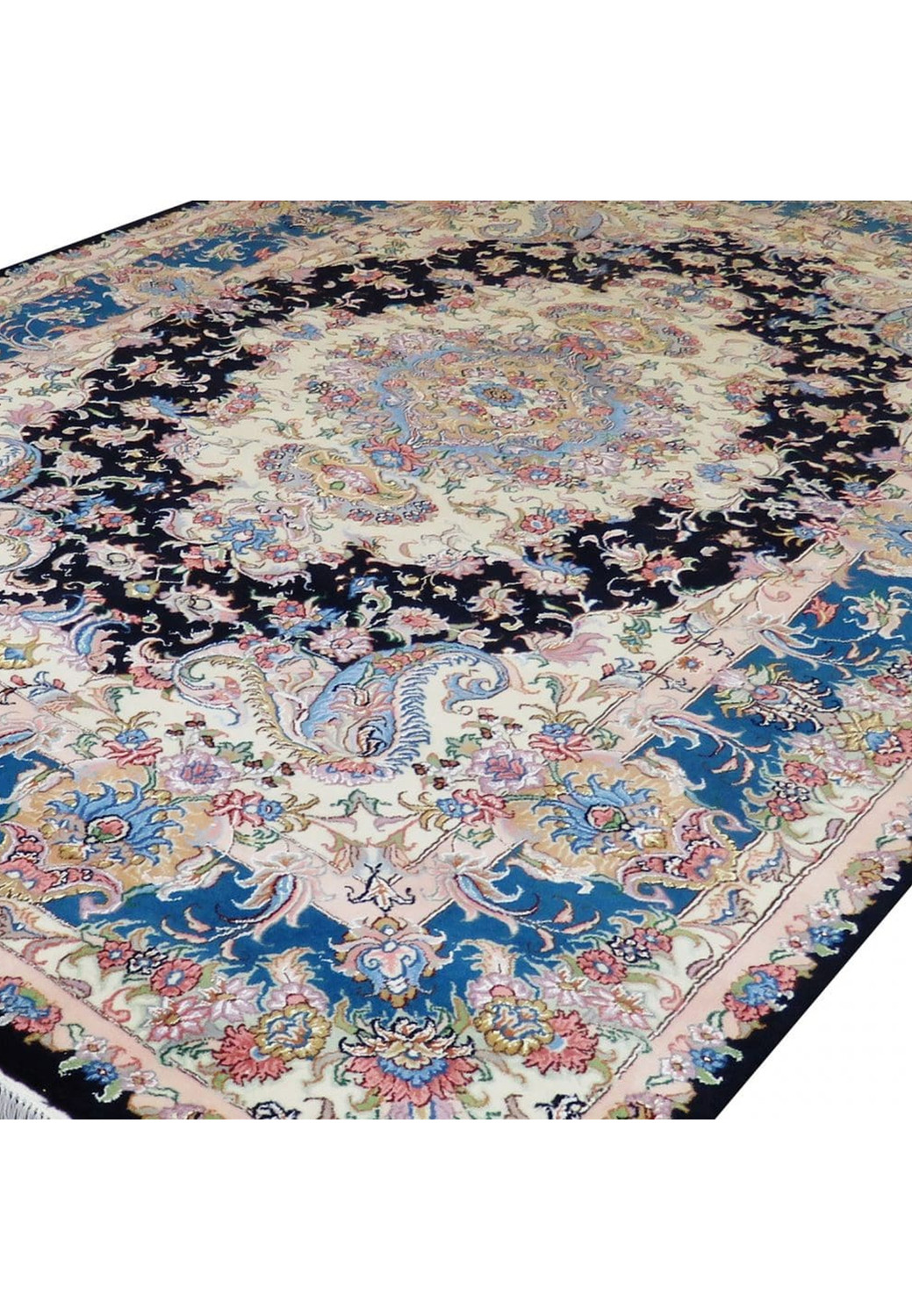 Top view of the Tabriz rug pair highlighting design symmetry and matching craftsmanship.