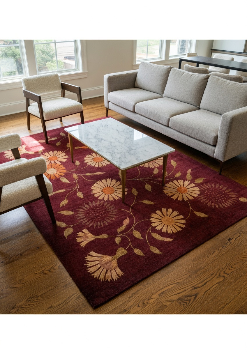 7'9 x 10 modern Tibetan rug