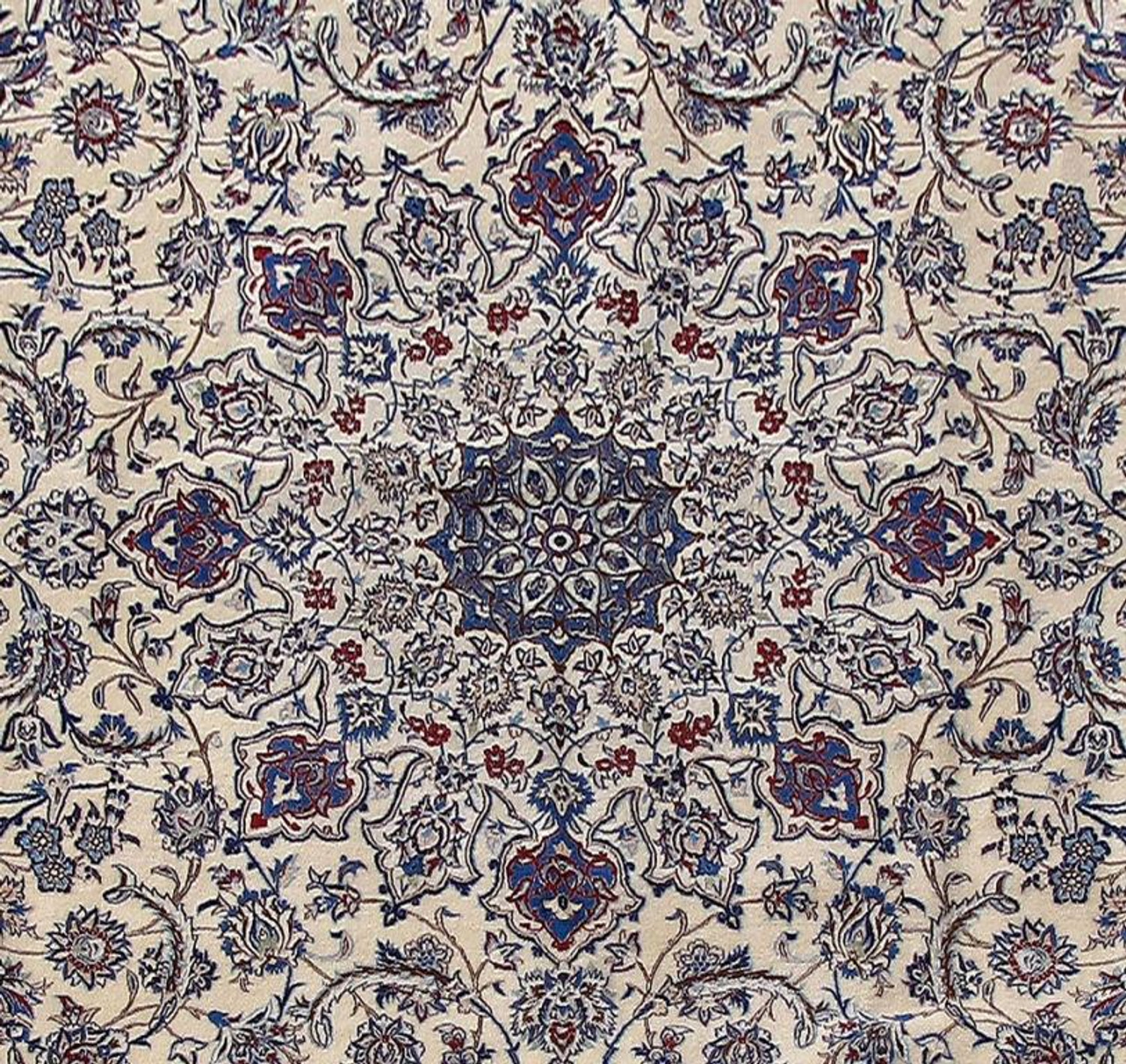 8 x 12 Persian Nain 6 LAA Wool & Silk Rug | signed by master weaver