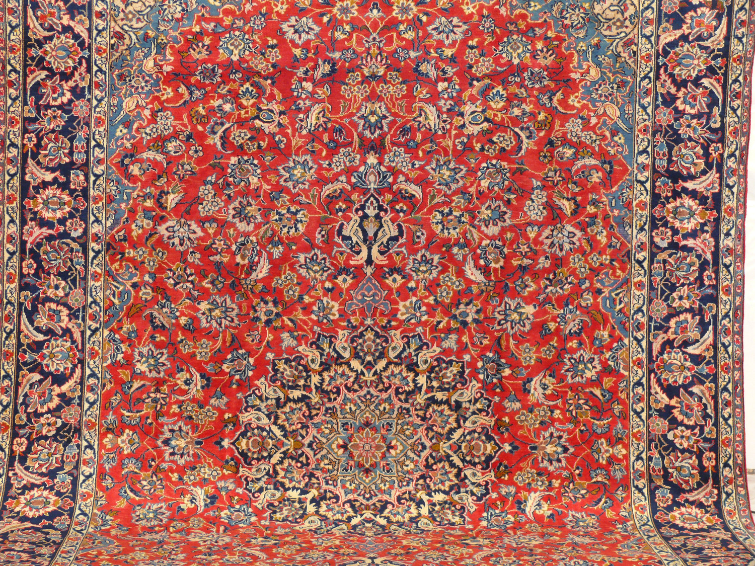 Close up of a 10' x 15'4 Persian Isfahan rug