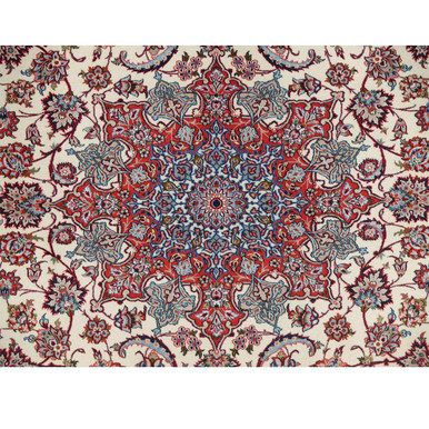 8'2 x 11'6 Premium High End Persian Isfahan Wool & Silk Rug