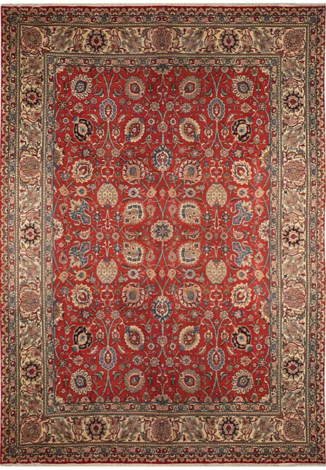 10 x 13 Persian Tabriz All-Over Design Rug