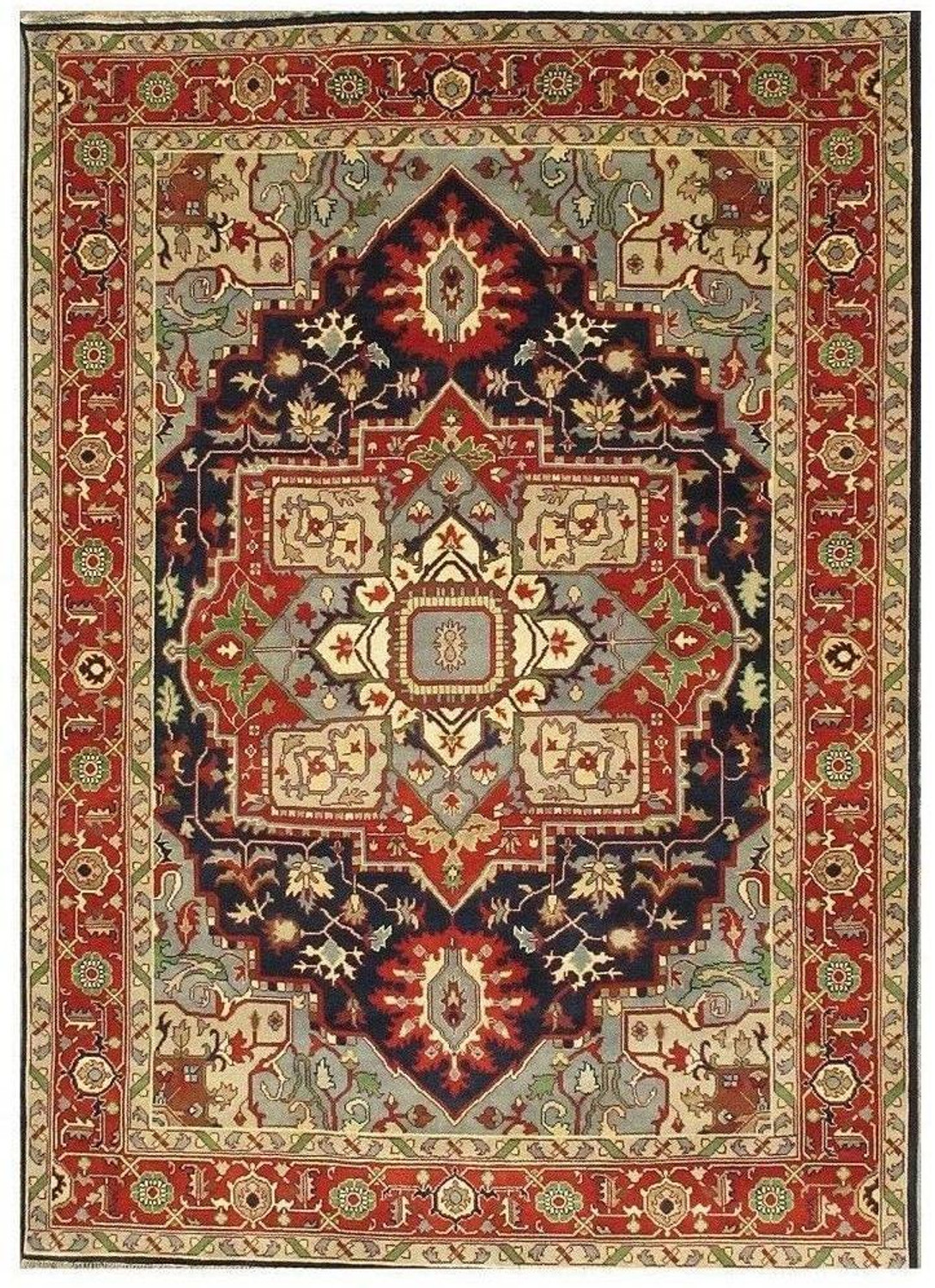 9 x 12 Persian Serapi Geometric Rug