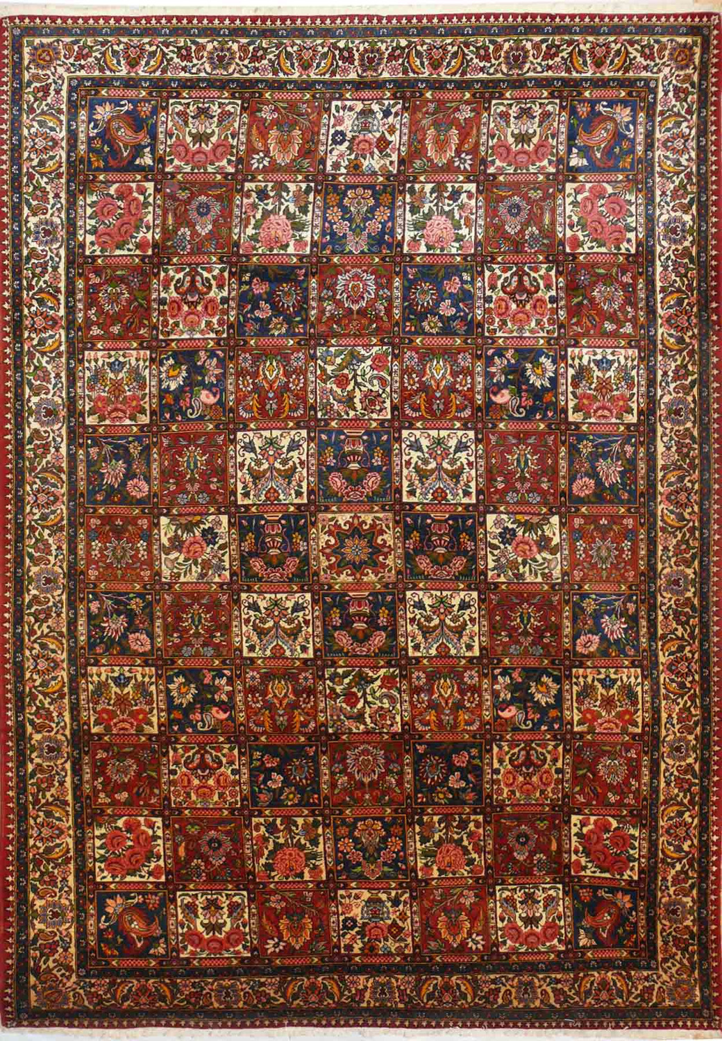 7 x 10'7" Botanical Panel Design Bakhtiari Rug