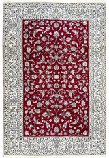 8' x 11'6" Persian Nain 9La Rug | Allover Floral | Silk Highlights