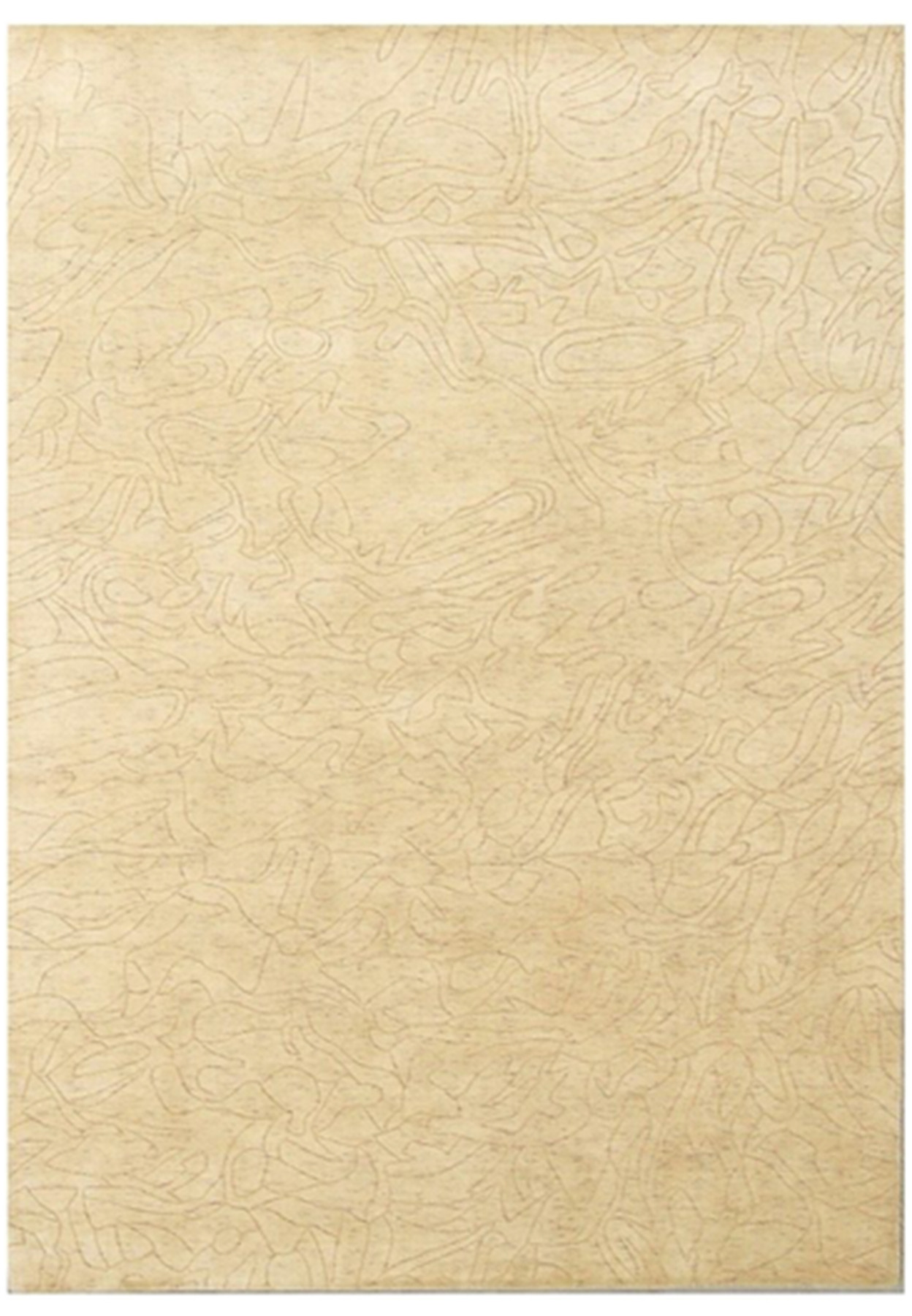5 x 8 Abstract Beige Carved Modern Handmade Rug