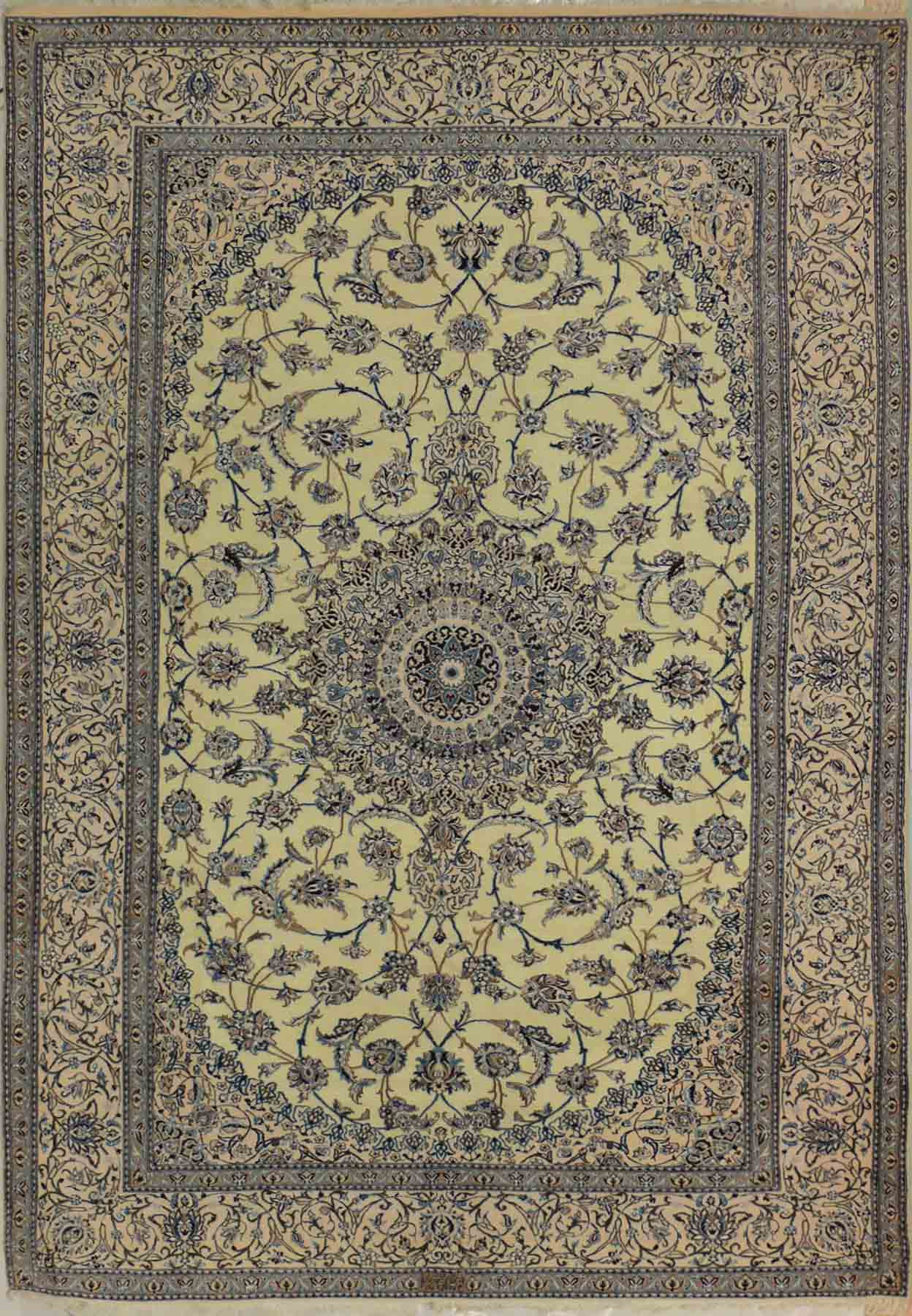 7 x 10 Persian Nain 6 LAA Habbibian Silk Rug signed by master weaver
