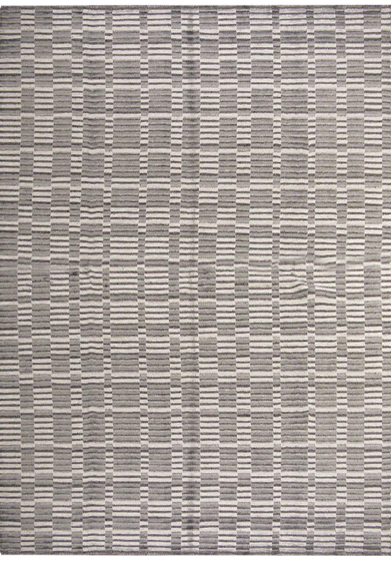 8 x 10 Silver Gray Handmade Modern Rug Organic Wool & Silk feeling