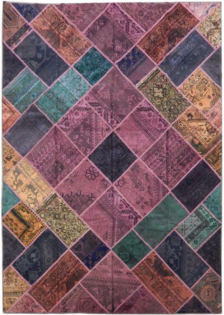 7 x 10 Exceptional Design Hand-Knotted Patchwork Soft Rug