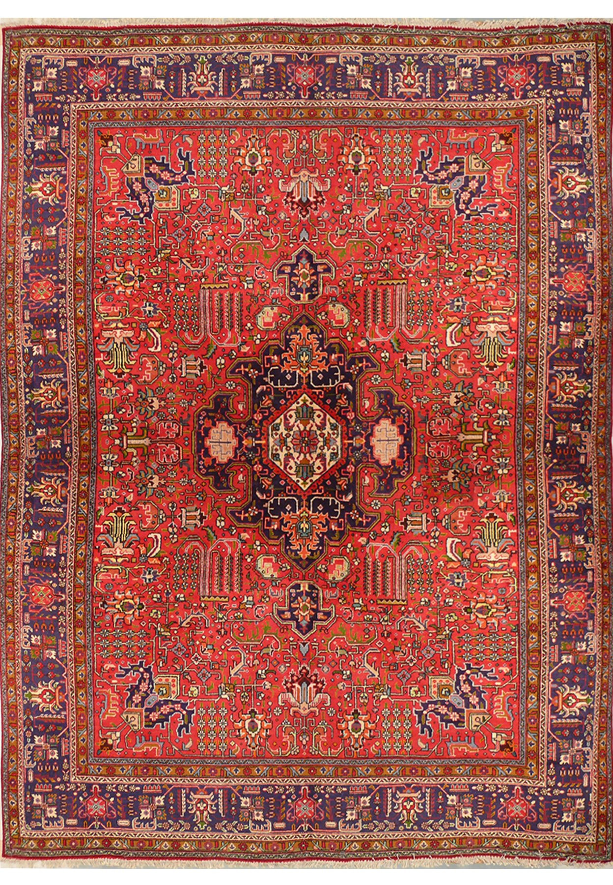 10 x 13 Geometric Persian Tabriz Rug