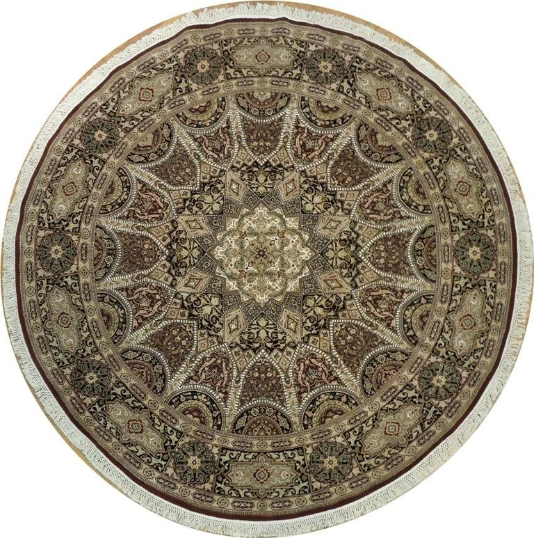 9 x 9 Fine Oriental Isfahan Wool & Silk Rug