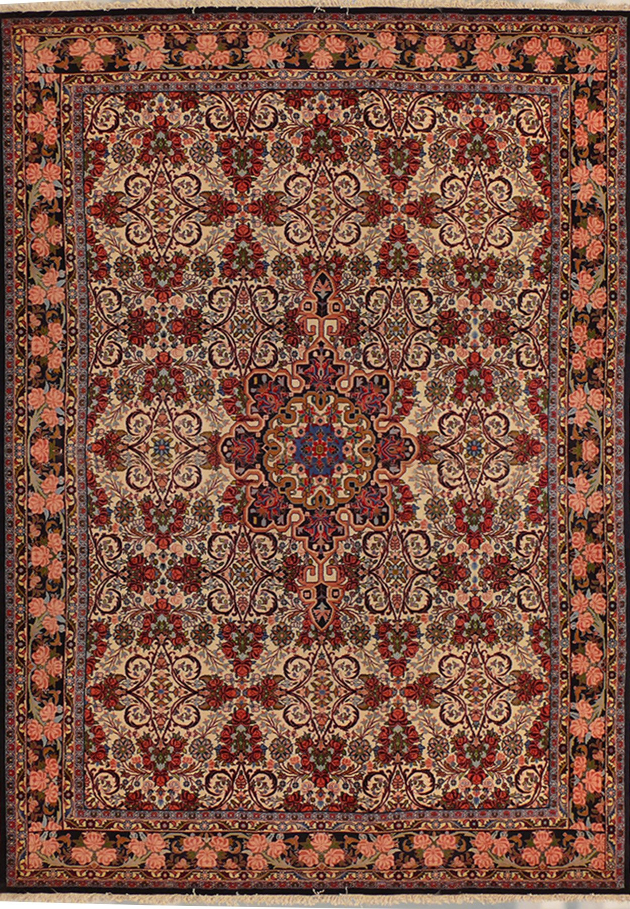 7 x 10 Persian Bijar Rug Floral Design