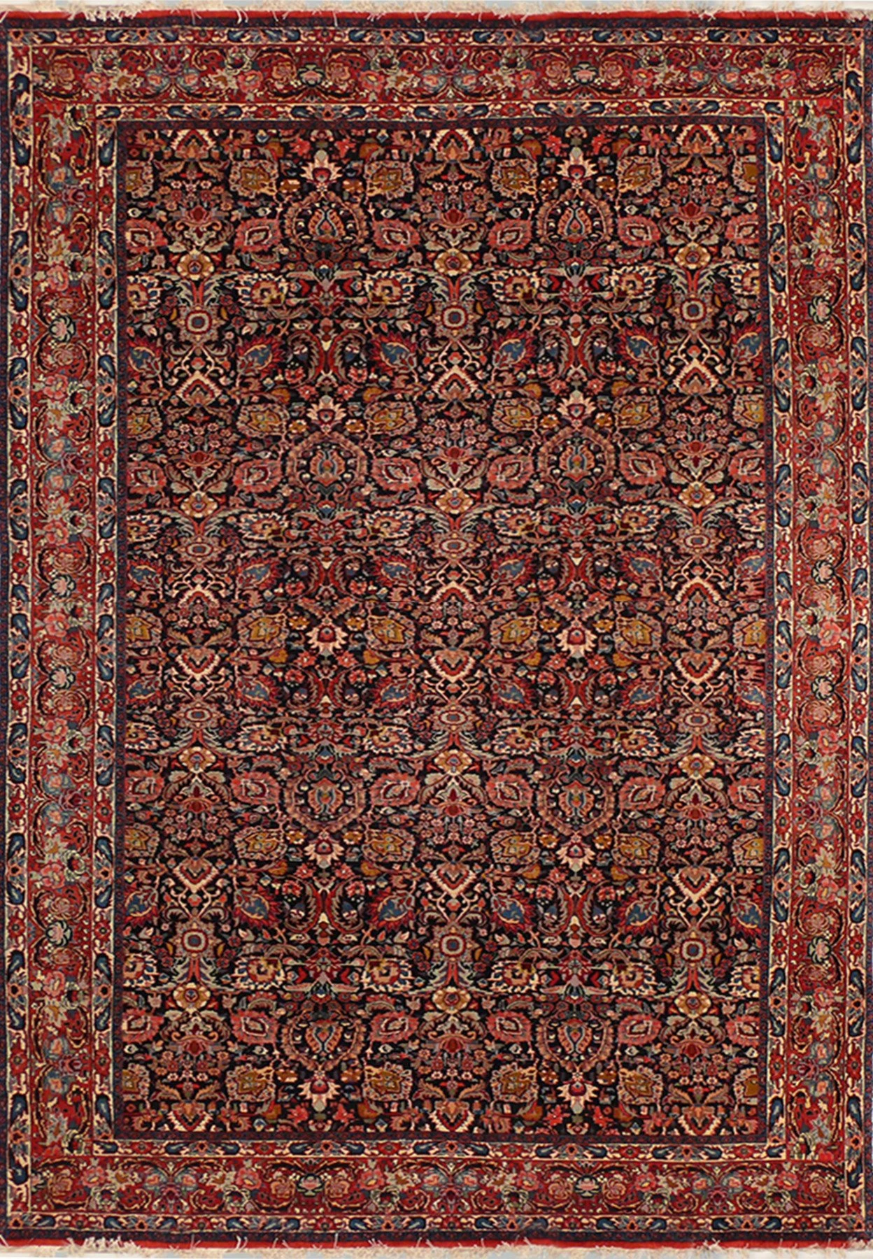 Antique 6'6 x 9'8 Persian Bijar All Over Design Rug