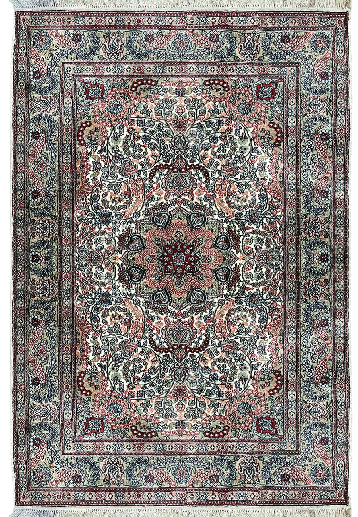 3 x 5'2 Oriental Tabriz 100% Silk Rug