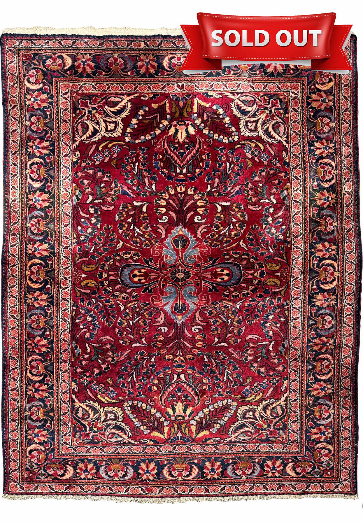 5'1" x 6'6" Antique Persian Lilihan Rug