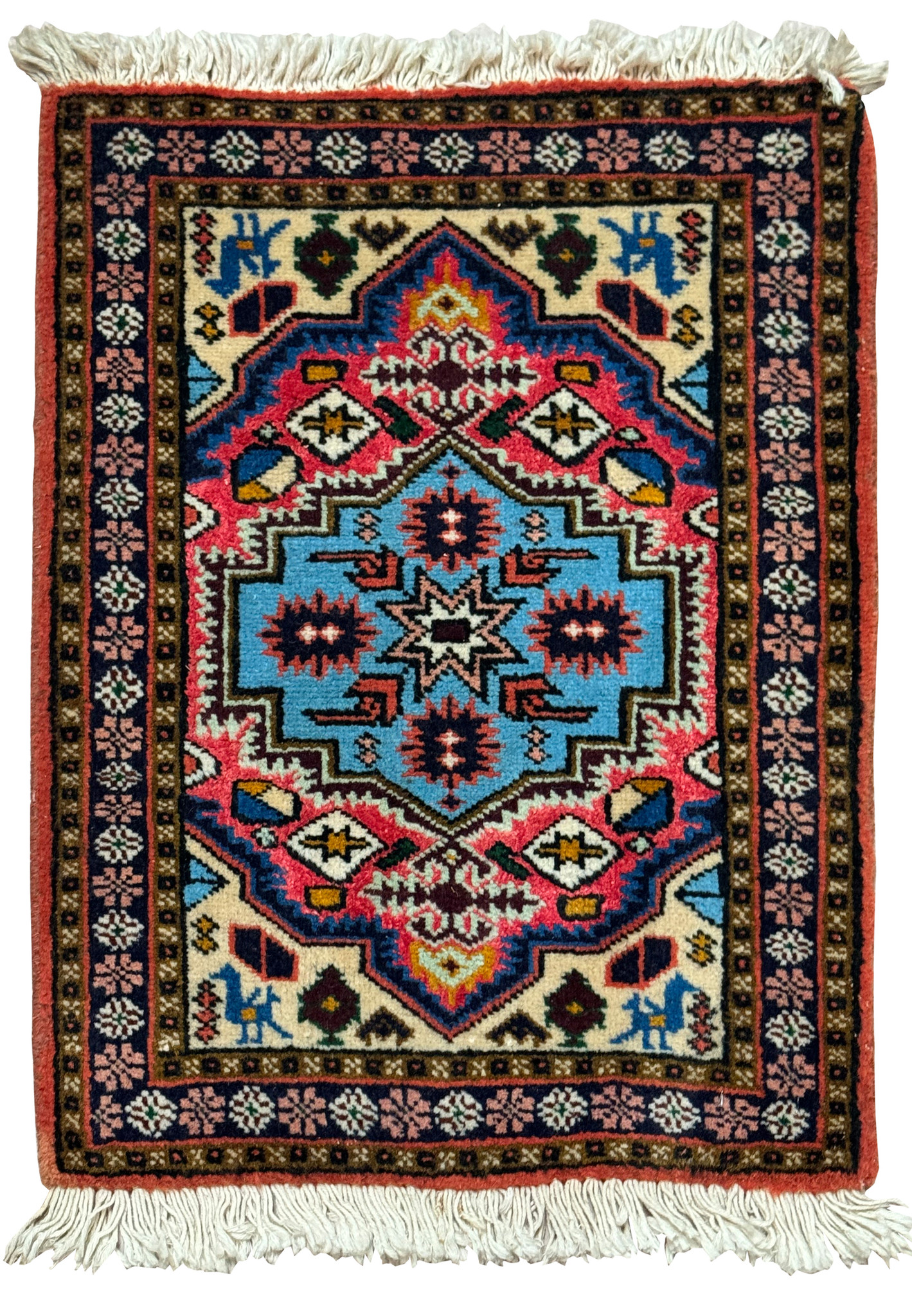 1'3 x 2' Persian Ardebil Wool & Silk Baby Rug - Full View