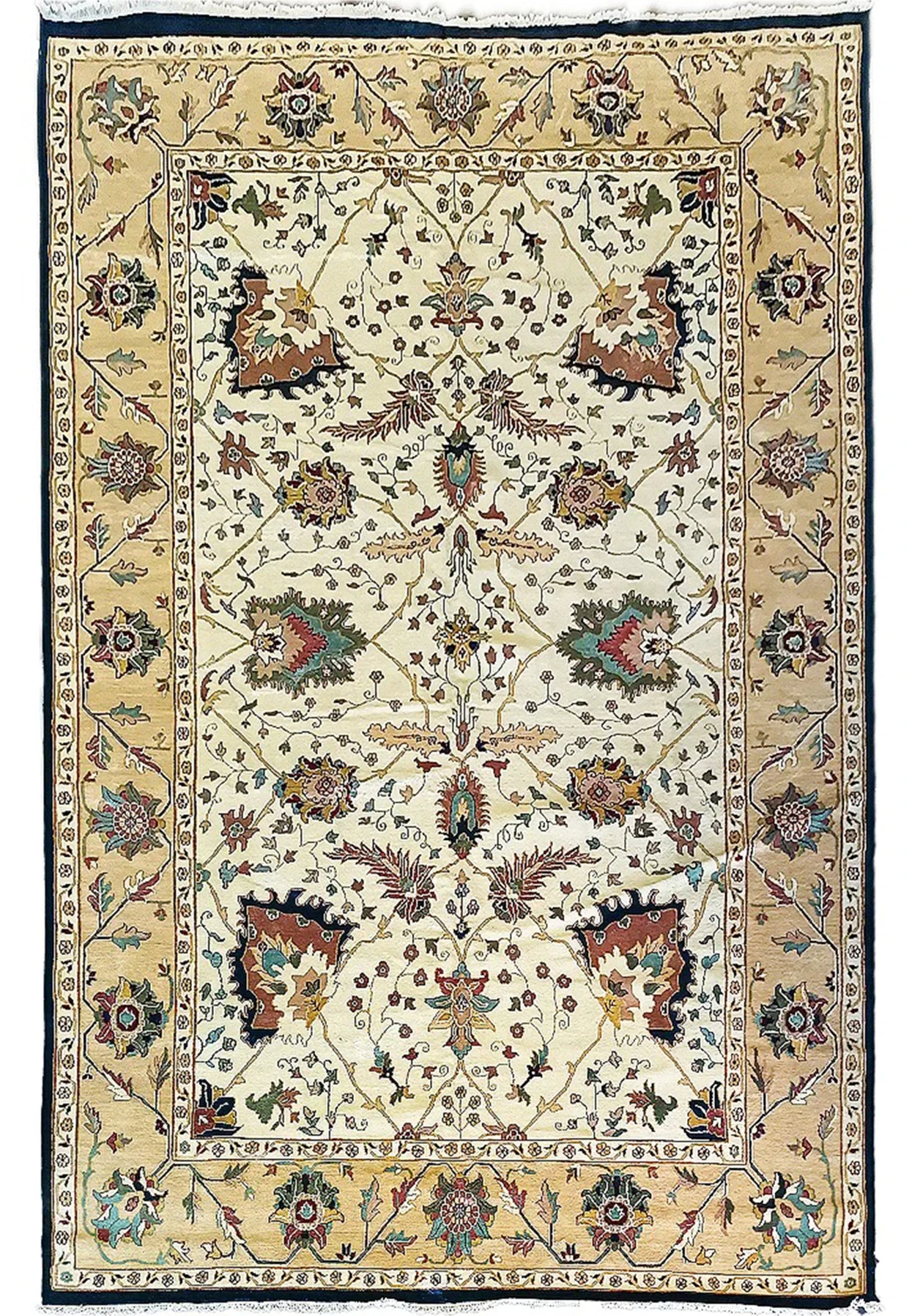 11'8" x 18'7" Oriental Agra Rug | Ivory Allover Floral Palace Size | Brand New