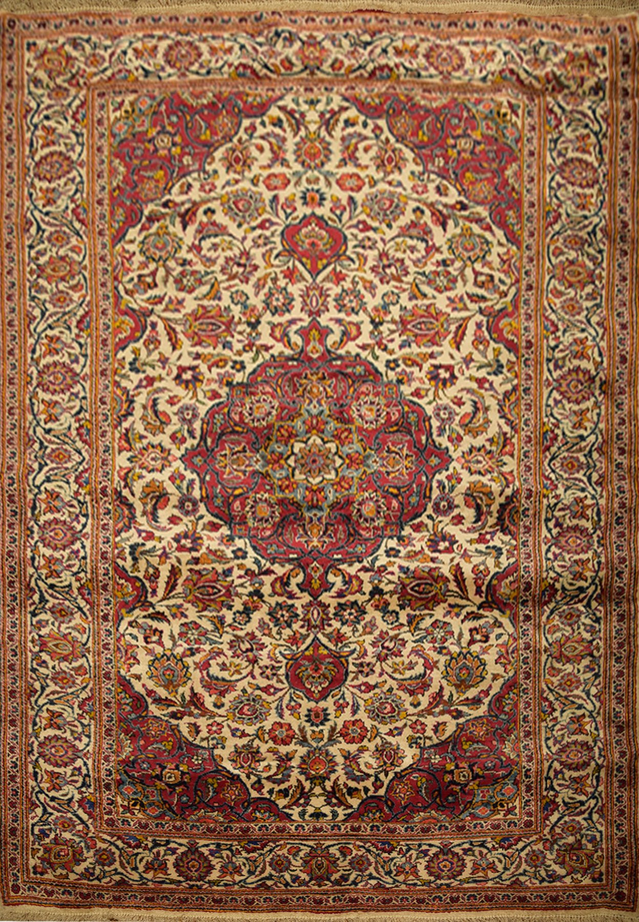 4'4" x 8'7" Antique Persian Kashan Rug