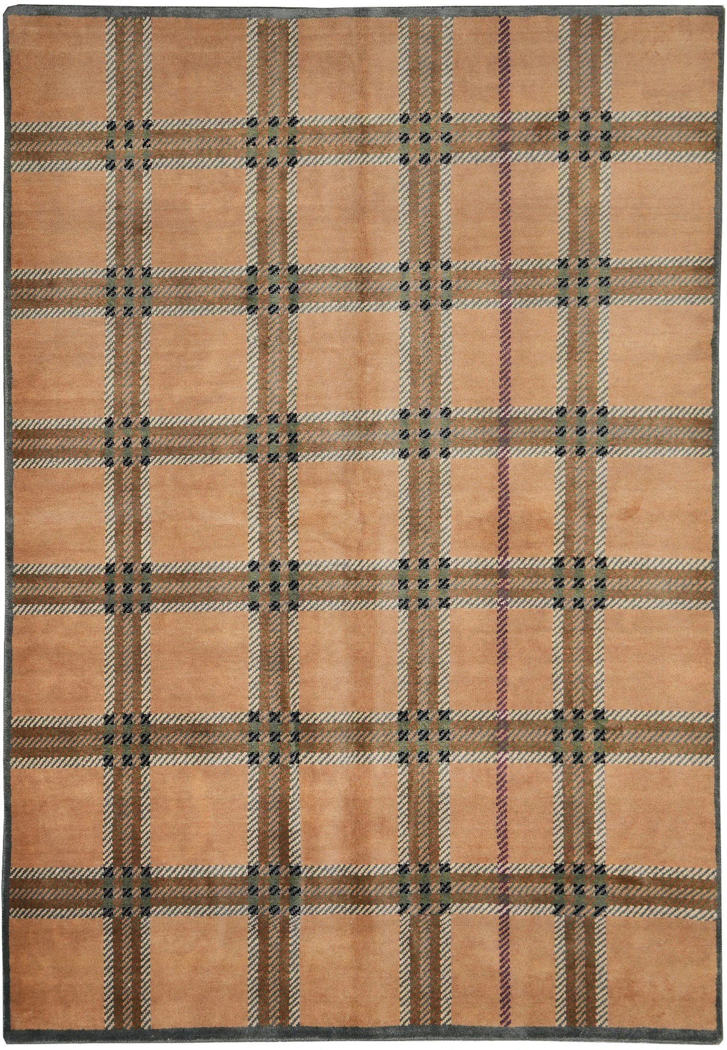 5x8 All-Over Modern New Nepali Brown Wool (65 x 94 In) Handmade Rug