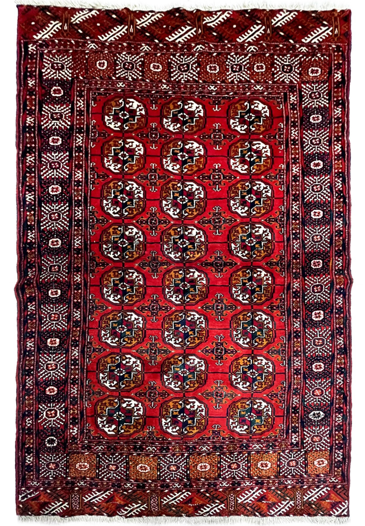 4 x 6 Antique Afghan Bokhara Rug