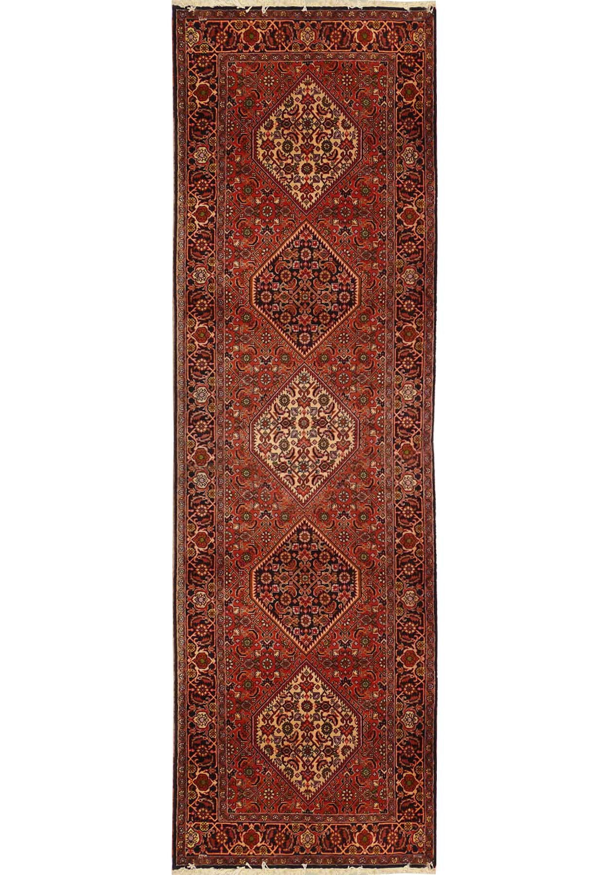 3 x 9'7" Persian Bijar Mahi Design Runner Rug