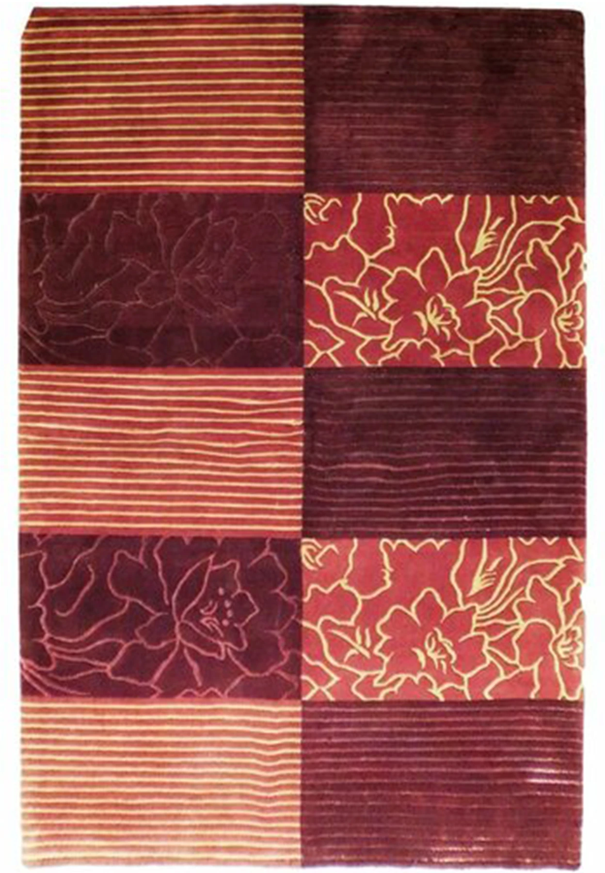 5'7" x 8'3" Red Modern Wool & Silk Rug