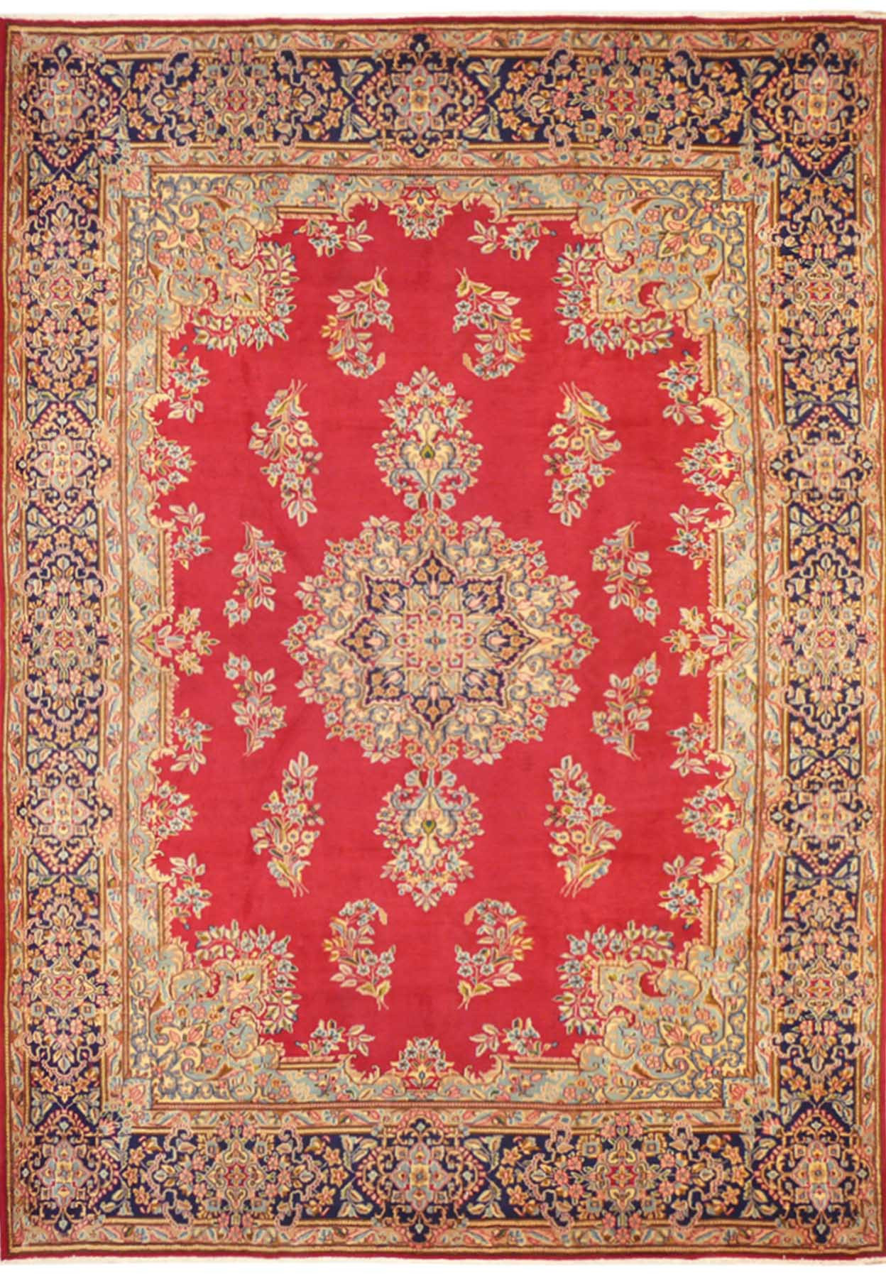 10 x 13 Floral Persian Kerman Rug