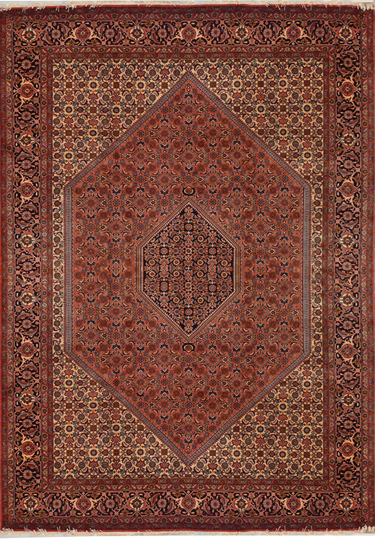 6'7 x 10 Persian Bijar Iron Rug