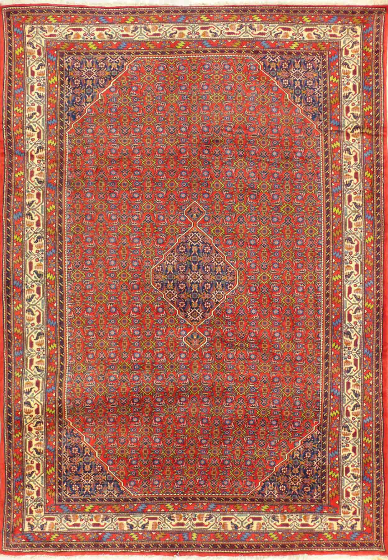 6'8" x 10 Persian Enjalas Octagon Pattern Rug