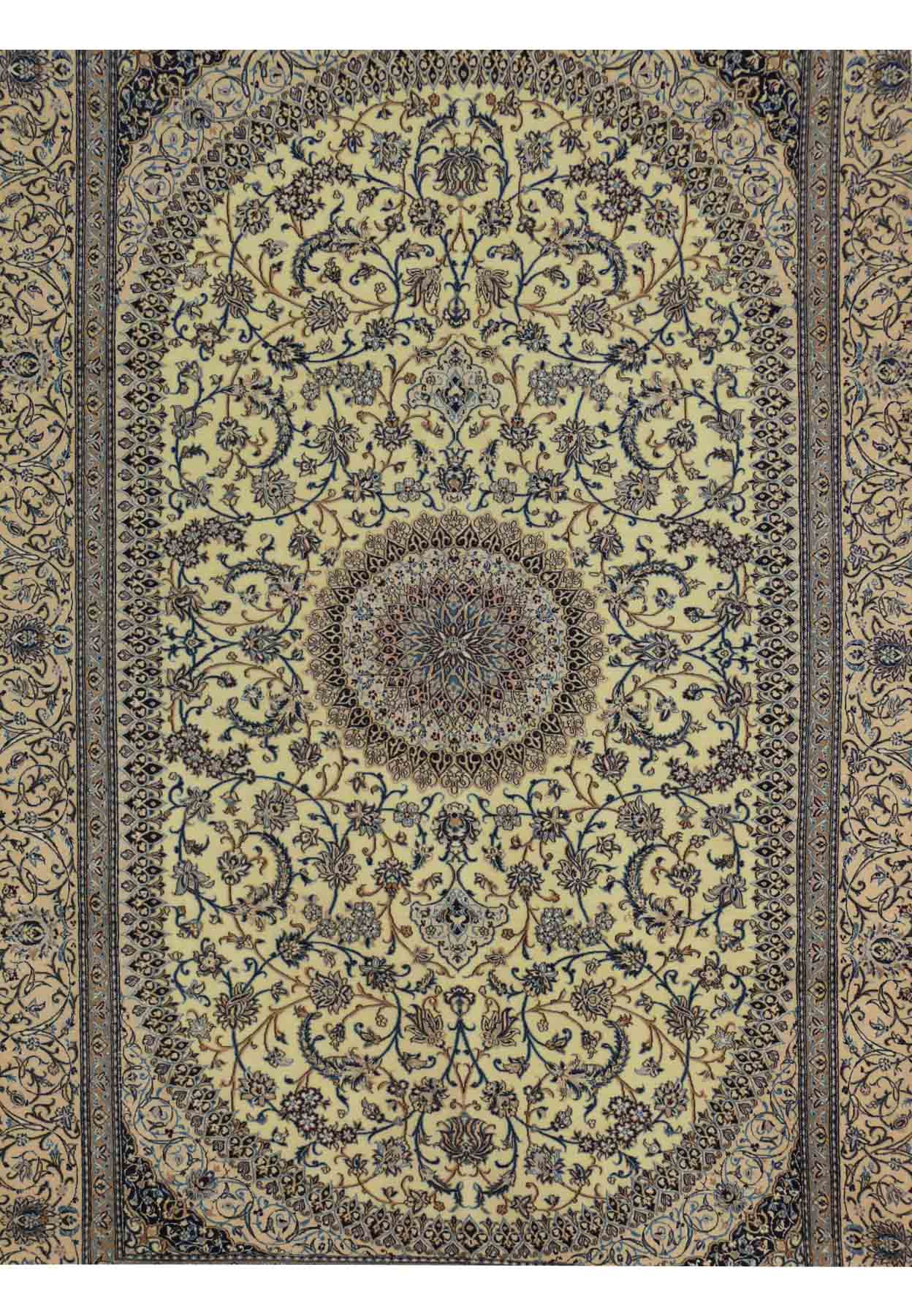 7 x 10 Persian Nain 9 LAA Silk Rug signed by master weaver
