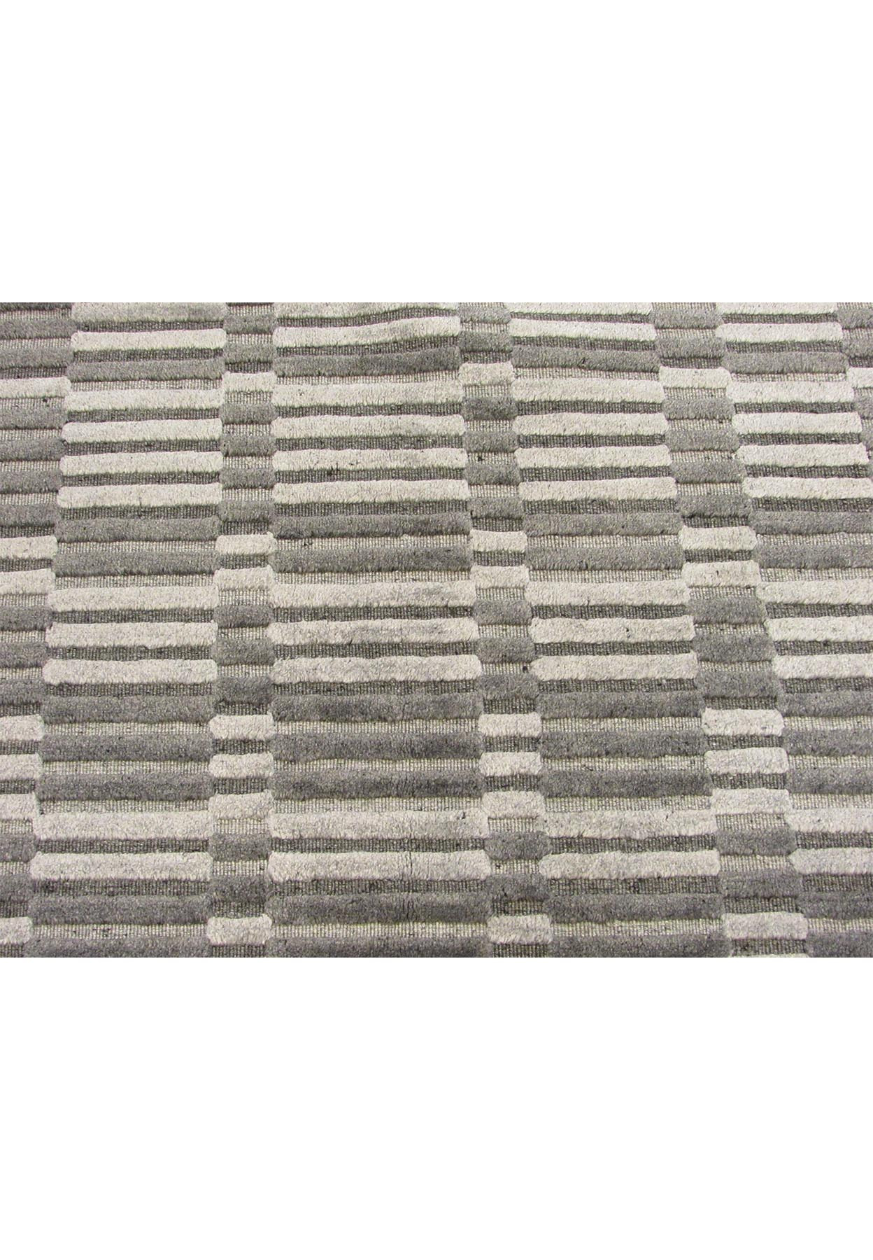 8 x 10 Silver Gray Handmade Modern Rug Organic Wool & Silk feeling