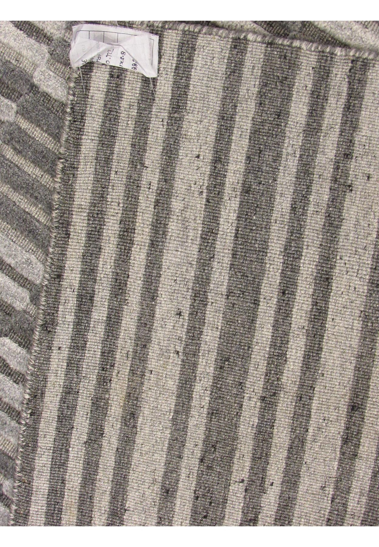 8 x 10 Silver Gray Handmade Modern Rug Organic Wool & Silk feeling