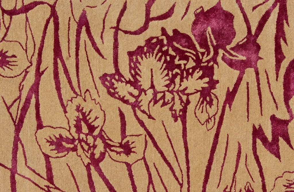 5 x 8 Modern Purple Orchid Flowers Rug