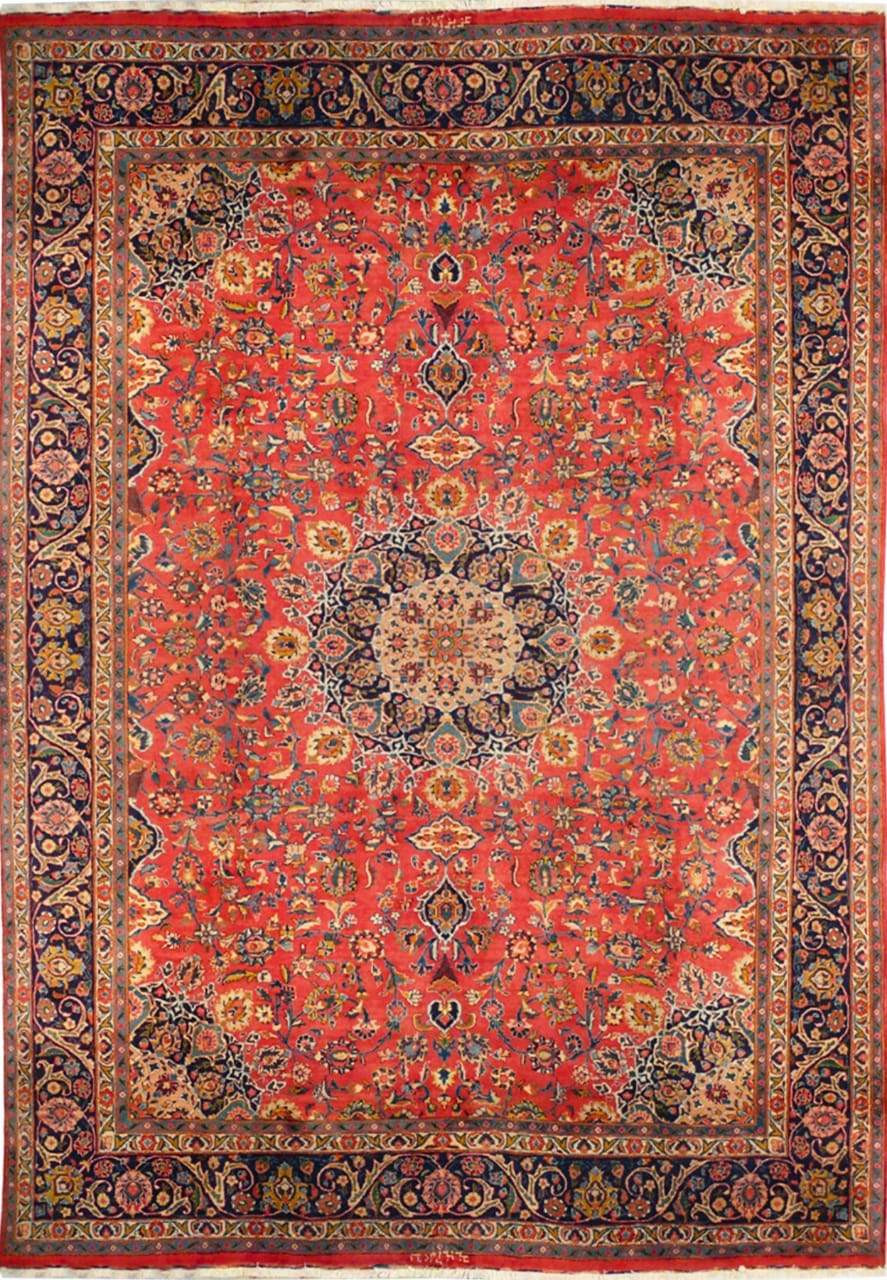 10 x 13 Persian Mashad Rug | Signed by Weaver