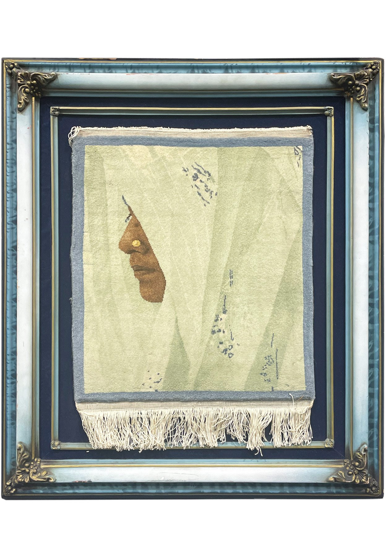 2'5 x 3'6 Persian Qum Kork & Silk Pictorial Rug