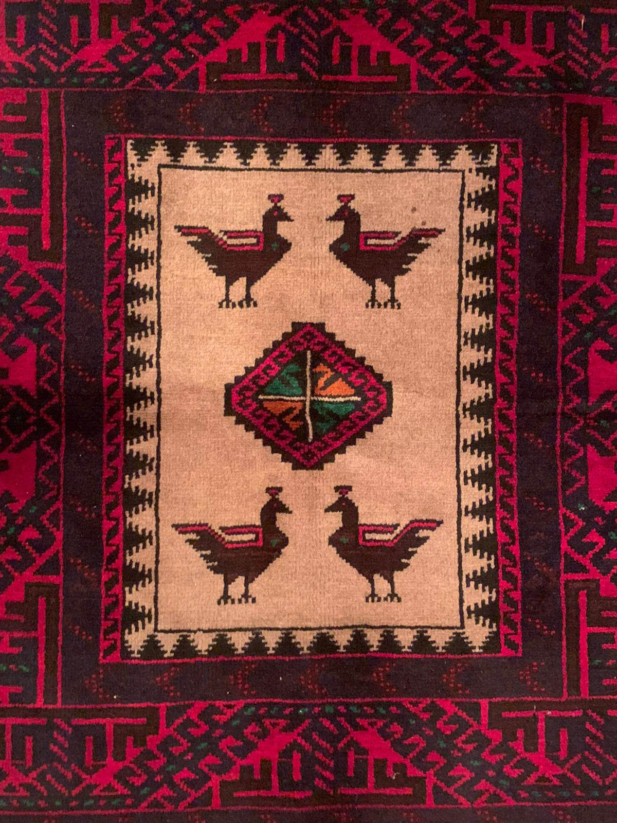3 x 5 Persian Baluch Tribal Rug 10