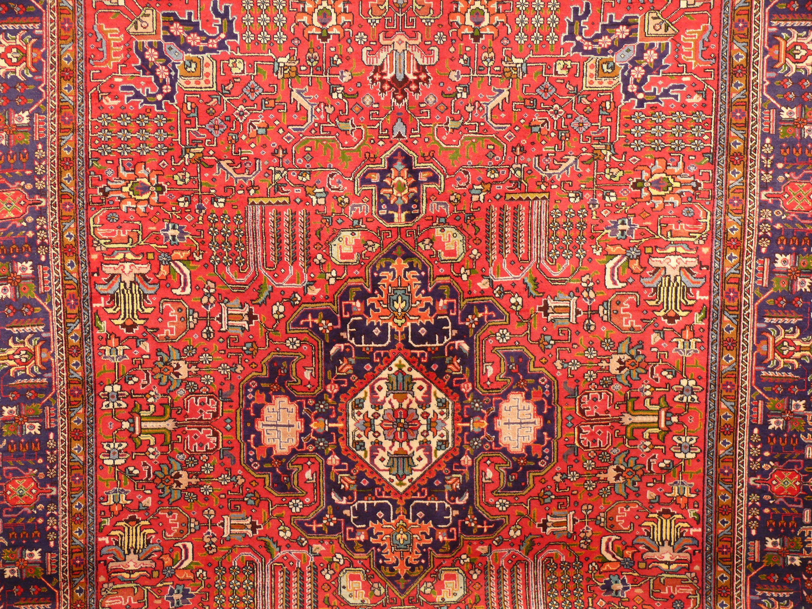 10 x 13 Geometric Persian Tabriz Rug