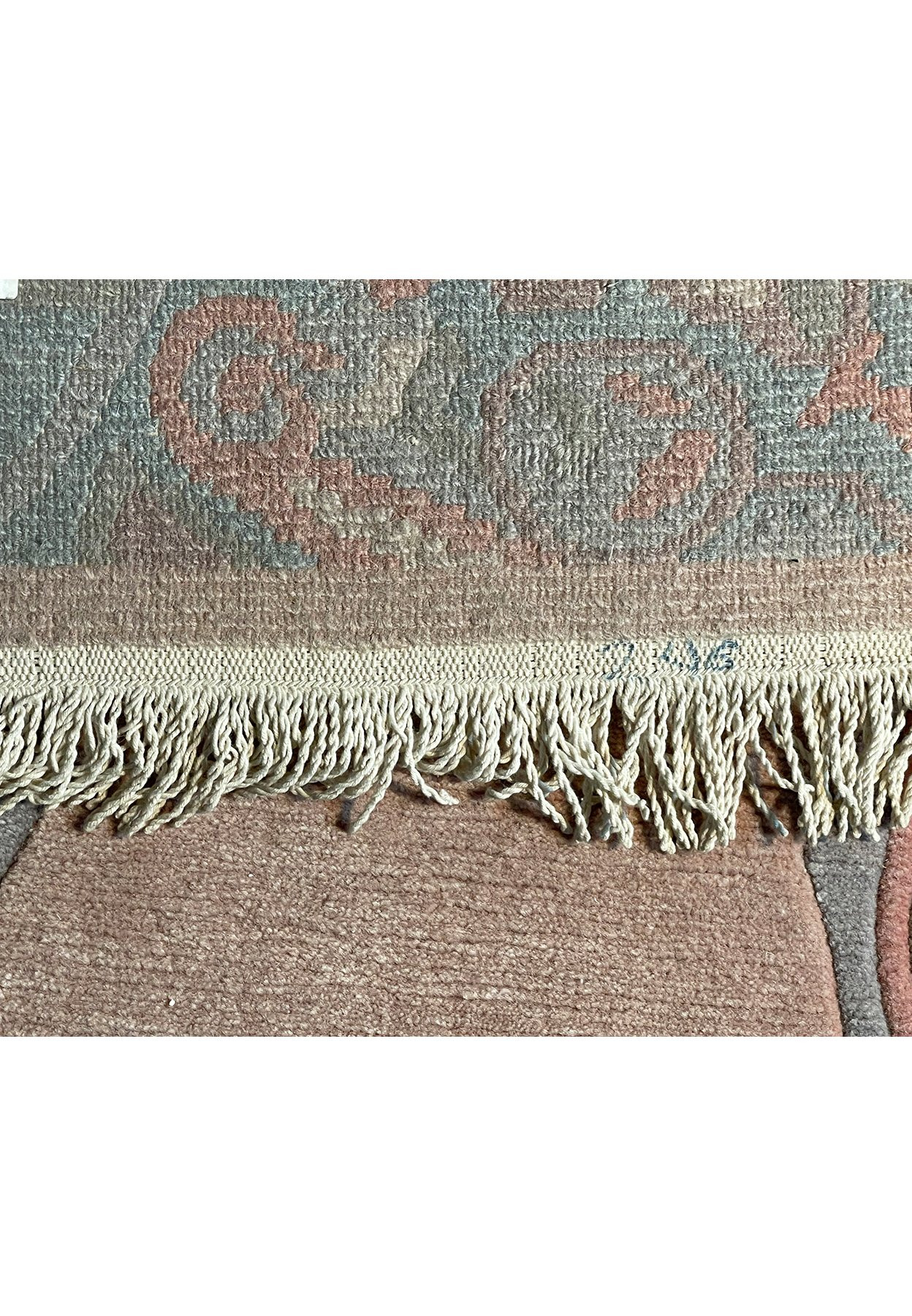 Back view of the 2'6" x 11'2" Modern Nepali Runner Rug, showing the hand-knotted craftsmanship.
