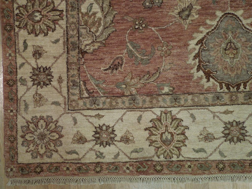 5 x 8 Natural Wool Faded Brick Red Chobi Rug