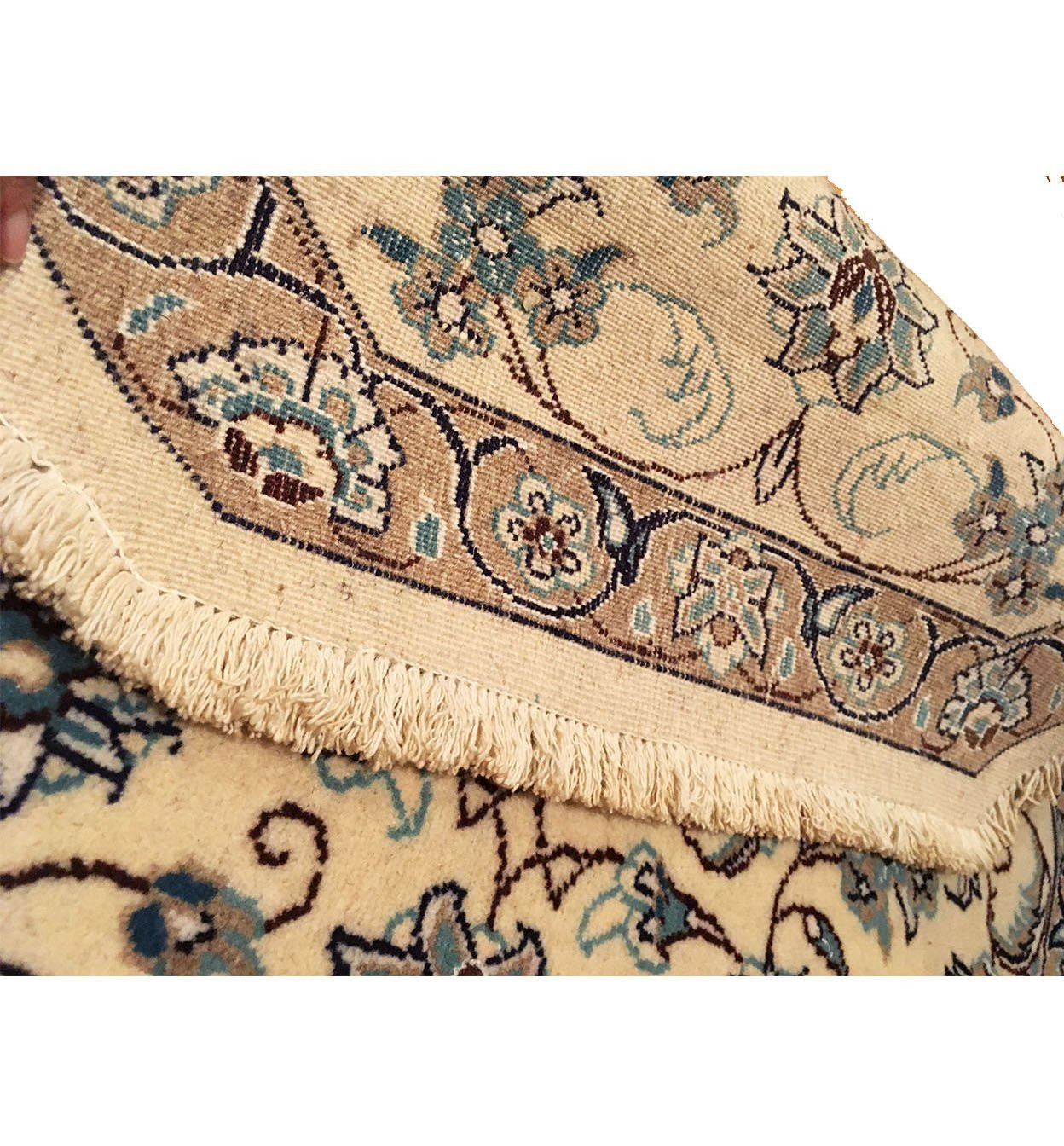 3'4 x 3'4 Persian Nain Octagon Rug