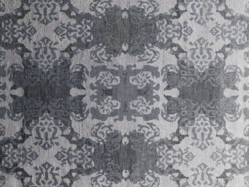 8x10 Gray Modern Handmade Venetian Italian Inspired Design Viscose Rug